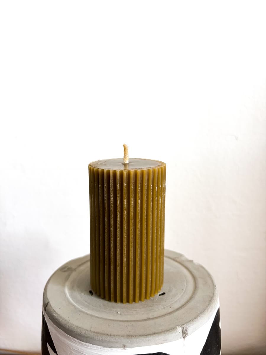 Vela Canelada de Cera Pura